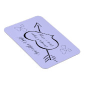 Periwinkle Fancy Calligrafie Hartelijk sparen de D Magneet (Rechterzijde)