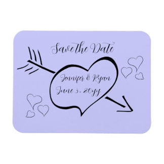 Periwinkle Fancy Calligrafie Hartelijk sparen de D Magneet