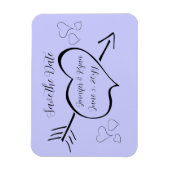 Periwinkle Fancy Calligrafie Hartelijk sparen de D Magneet (Verticaal)