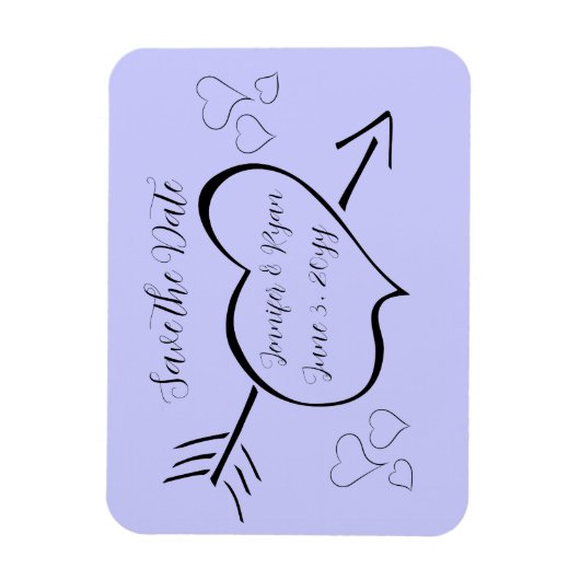 Periwinkle Fancy Calligrafie Hartelijk sparen de D Magneet (Verticaal)