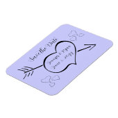 Periwinkle Fancy Calligrafie Hartelijk sparen de D Magneet (Linkerzijde)