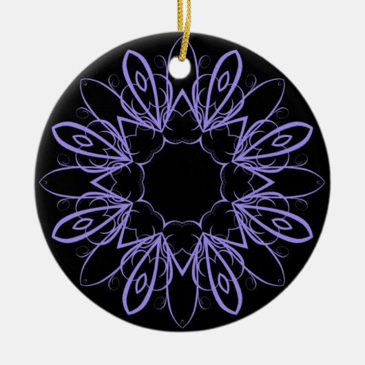 Periwinkle fancy mandala keramisch ornament (Voorkant)