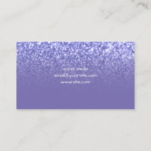 Periwinkle Faux Glitter Ombre Glam Visitekaartje (Achterkant)