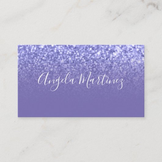 Periwinkle Faux Glitter Ombre Glam Visitekaartje (Voorkant)