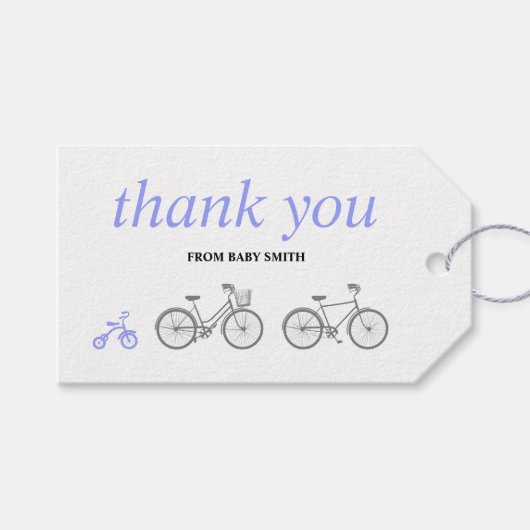 Periwinkle Fietsgeschenk Labels Cadeaulabel (Voorkant (Horizontaal))