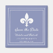 Periwinkle Fleur de Lis Save the Date Magnet (Voorkant)