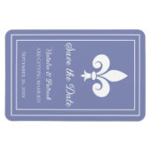 Periwinkle Fleur de Lis Save the Date Magnet Magneet (Horizontaal)