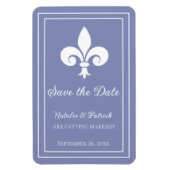 Periwinkle Fleur de Lis Save the Date Magnet Magneet (Verticaal)