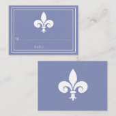 Periwinkle Fleur de Lis Wedding Place Cards Plaatskaartje (Voorkant / Achterkant)