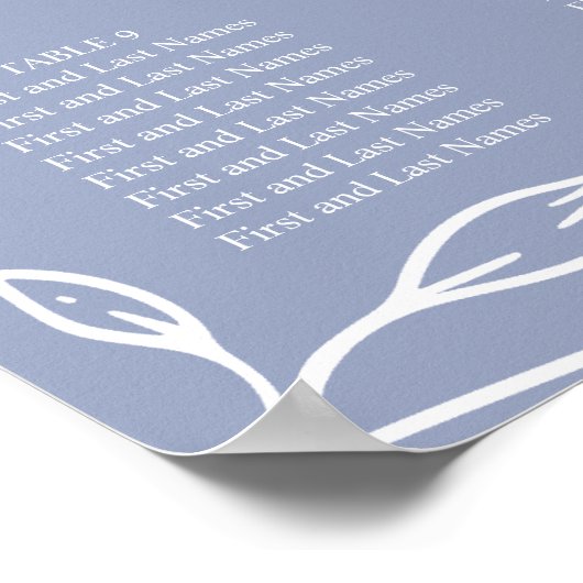 Periwinkle Flo Eenvoudige Huwelijkszitgrafiek Poster (Hoek)