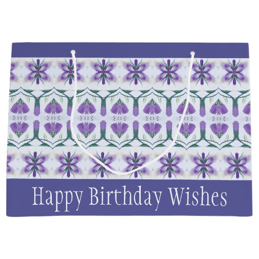 Periwinkle Floral Accented Groot Cadeauzakje (Voorkant)