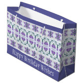 Periwinkle Floral Accented Groot Cadeauzakje (Voorkant Gekanteld)