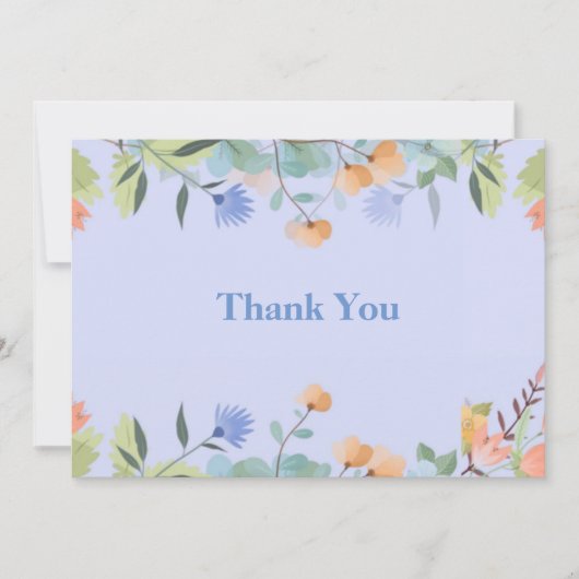 Periwinkle Floral Bedankkaart (Voorkant)