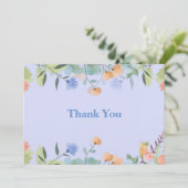 Periwinkle Floral Bedankkaart (Staand voorkant)