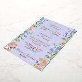 Periwinkle floral folie uitnodiging (Gedraaid)