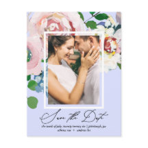  Periwinkle Floral Foto slaat de datum op