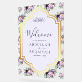 Periwinkle Floral Gold Muslim Wedding Welcome Acryl Bord (Hoek)