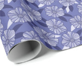 Periwinkle Floral Line Art Cadeaupapier (Rol Hoek)