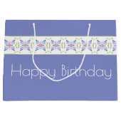 Periwinkle Floral Modern Groot Cadeauzakje (Voorkant)