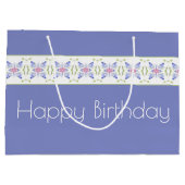 Periwinkle Floral Modern Groot Cadeauzakje (Achterkant)