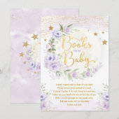 Periwinkle Floral Moon & Stars Books for Baby Girl Informatiekaartje (Voorkant / Achterkant)