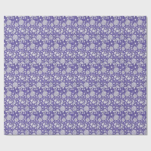 Periwinkle Floral Pattern Cadeaupapier (Vlak)