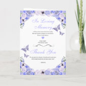 Periwinkle Floral Quinceanera Tiara Butterflies Programma (Achterkant)