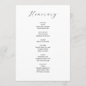 Periwinkle Floral Wedding Welkomstbrief Route Programmakaart (Achterkant)