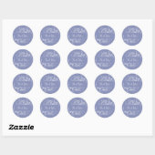 Periwinkle Flourish Wedding Dank je Stickers (Vel)
