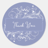 Periwinkle Flourish Wedding Dank je Stickers (Voorkant)