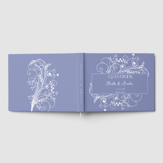 Periwinkle Flourish Wedding Guest Book Gastenboek (Volledig)
