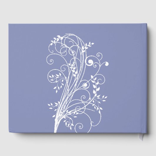 Periwinkle Flourish Wedding Guest Book Gastenboek (Achterkant)
