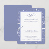Periwinkle Flourish Wedding RSVP Kaart (Voorkant / Achterkant)