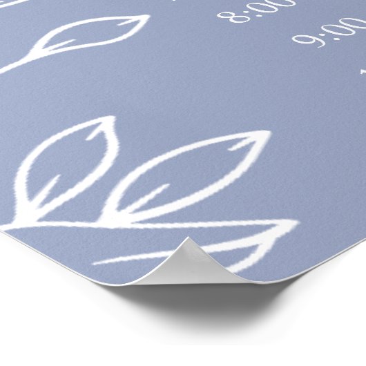 Periwinkle Flower Eenvoudig huwelijksprogramma Poster (Hoek)