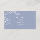 Periwinkle Flower Eenvoudige bruiloft escort Kaart Plaatskaartje (Achterkant)