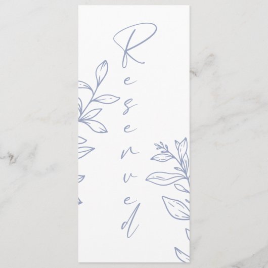 Periwinkle Flower Eenvoudige gereserveerde zitplaa Menu (Achterkant)