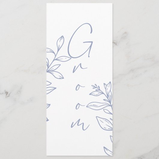 Periwinkle Flower Eenvoudige gereserveerde zitplaa Menu (Achterkant)