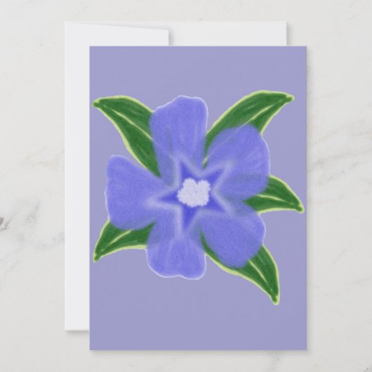 Periwinkle Flower Invitation Kaart (Voorkant)