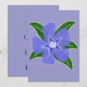 Periwinkle Flower Invitation Kaart (Voorkant / Achterkant)