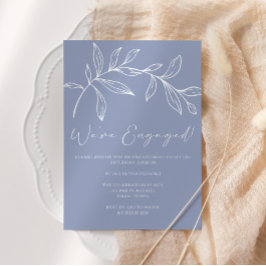 Periwinkle Flowers Boho Engagement Party Kaart