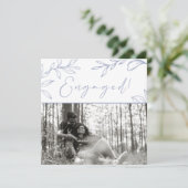 Periwinkle Flowers Boho Voeg foto verlovingsfeest  (Staand voorkant)