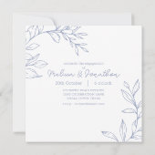 Periwinkle Flowers Boho Voeg foto verlovingsfeest  (Achterkant)