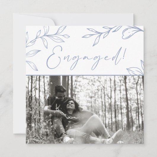 Periwinkle Flowers Boho Voeg foto verlovingsfeest (Voorkant)