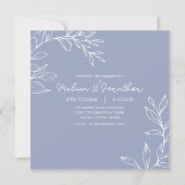 Periwinkle Flowers Boho Voeg foto verlovingsfeest (Achterkant)