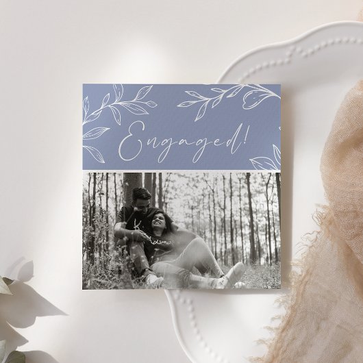 Periwinkle Flowers Boho Voeg foto verlovingsfeest