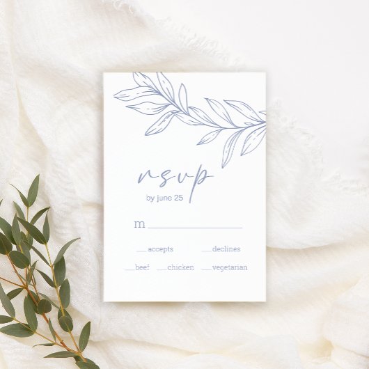 Periwinkle Flowers Bruiloft RSVP Kaart