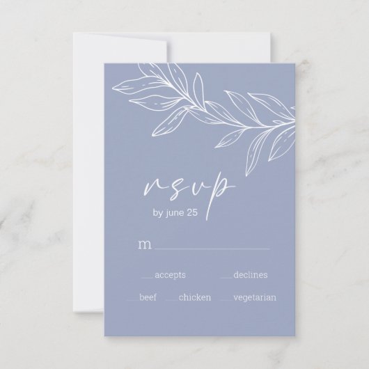 Periwinkle Flowers Bruiloft RSVP Kaart (Voorkant)