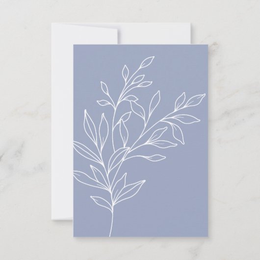 Periwinkle Flowers Bruiloft RSVP Kaart (Achterkant)