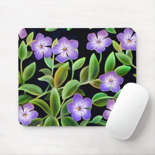 Periwinkle Flowers Mousepad Muismat (Met muis)