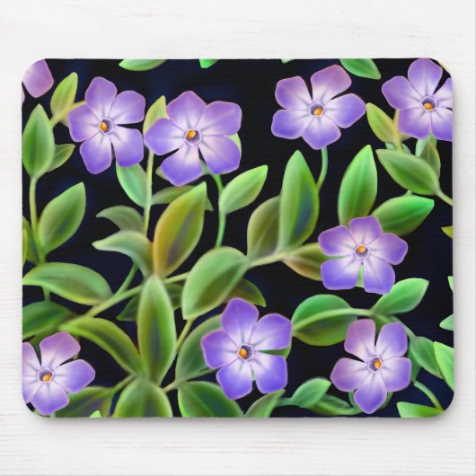 Periwinkle Flowers Mousepad Muismat (Voorkant)